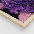 Zestaw obrazy w ramie, plakaty - kwiaty, kamienie, fioletowy - rama drewno