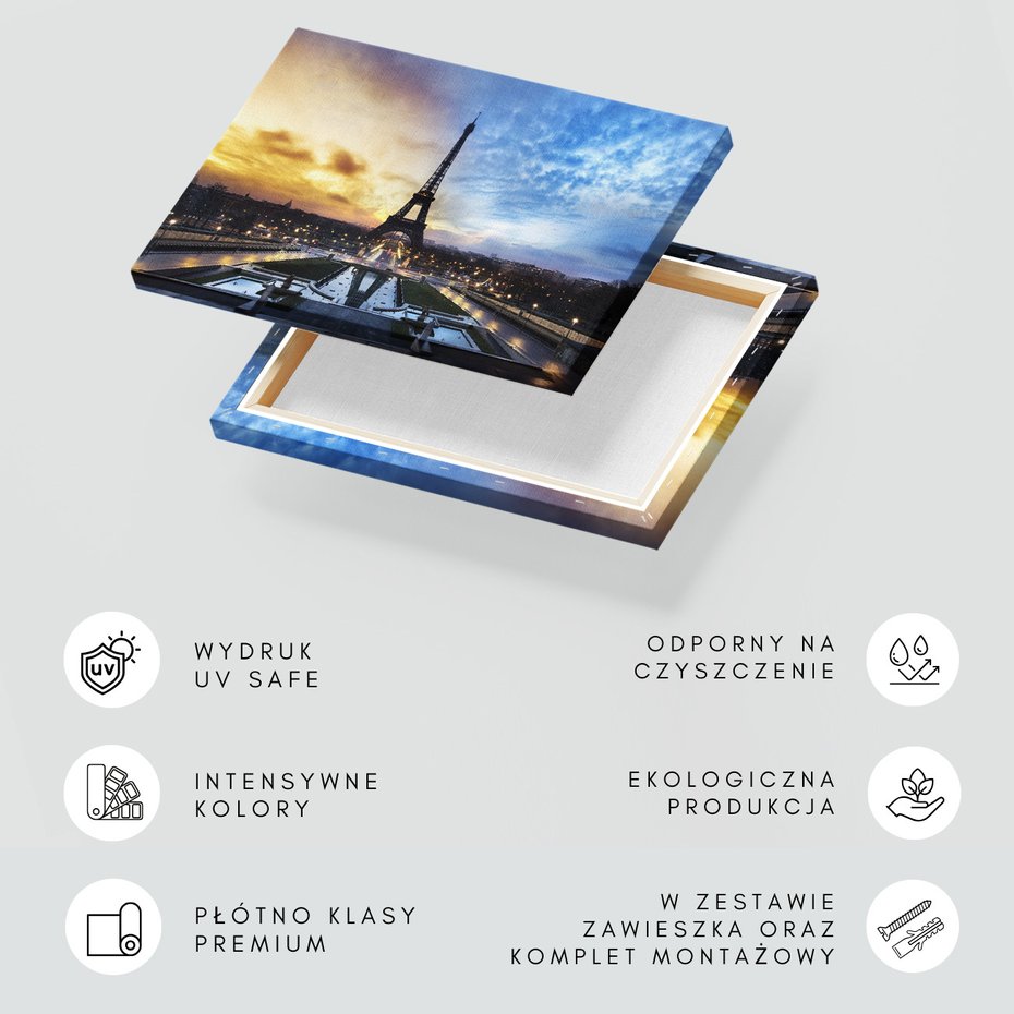 Obraz na płótnie - Wieża Eiffla, Paryż, miasto