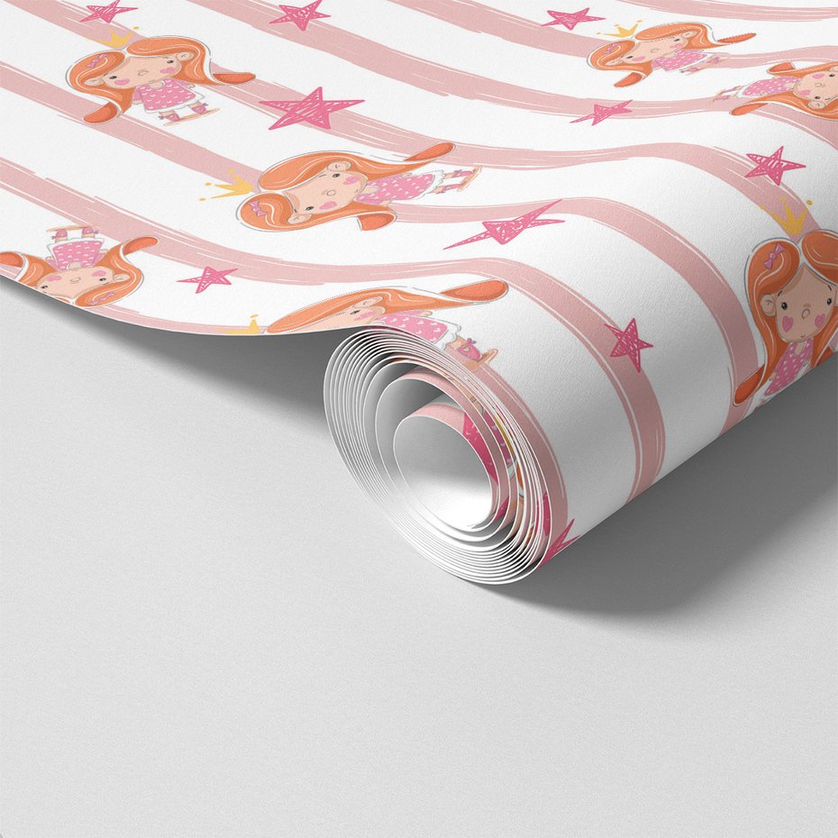 Tapeta - dziecięca, księżniczka, gwiazdy,