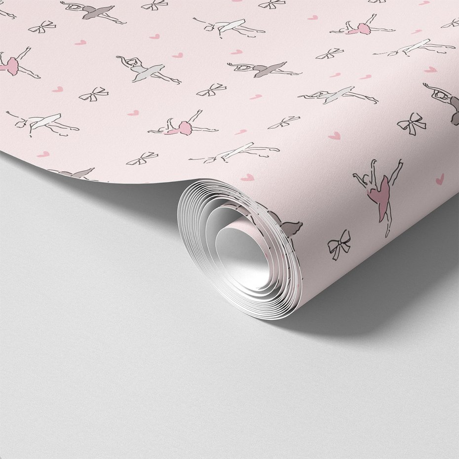 Tapeta - dziecięca, baletnica, kokarda, tło