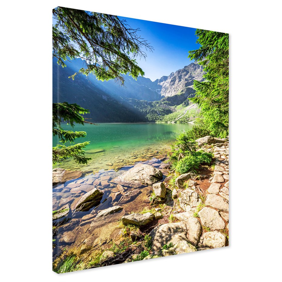 Obraz na płótnie - jezioro, góry, lasy