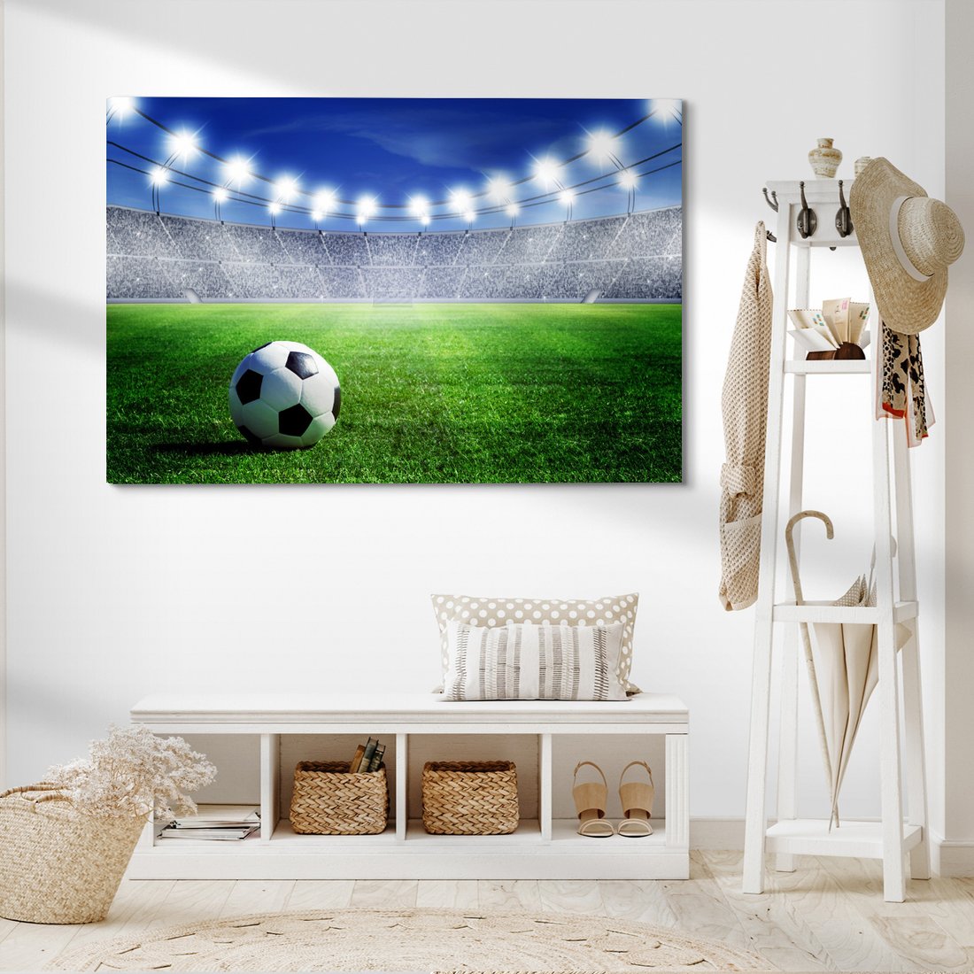 Obraz na płótnie - stadion, piłka nożna, trawa