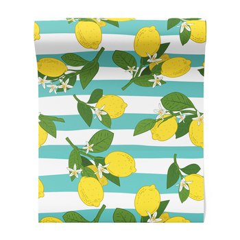 Tapeta - cytryna, liście, kwiaty