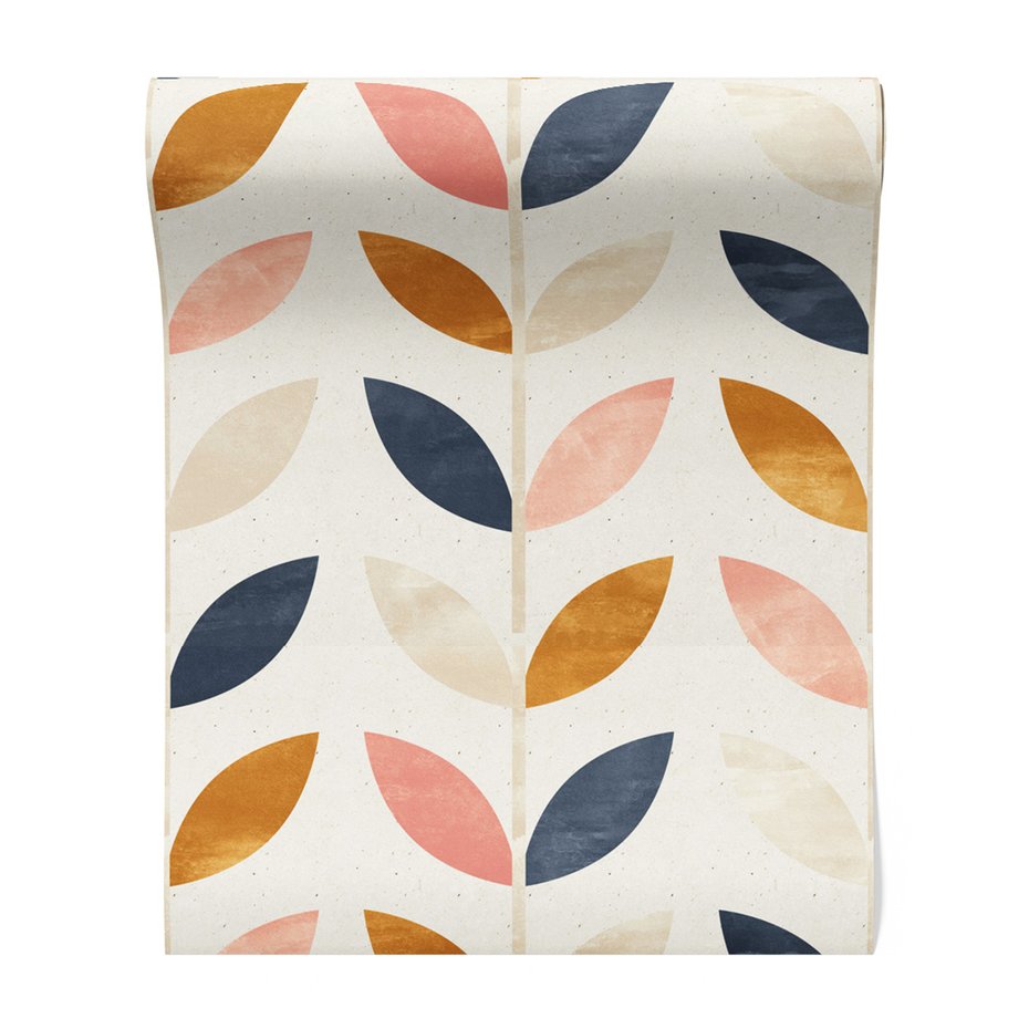 Tapeta - liście, abstrakcja, retro