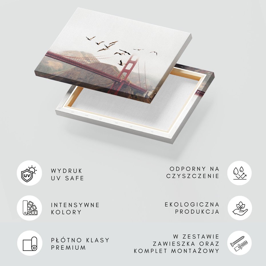 Obraz na płótnie - Most, Ptaki, Góry