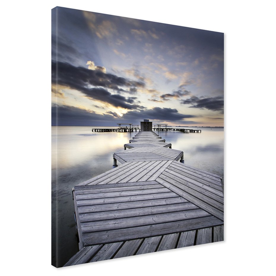 Obraz na płótnie - drewno, morze, pomost