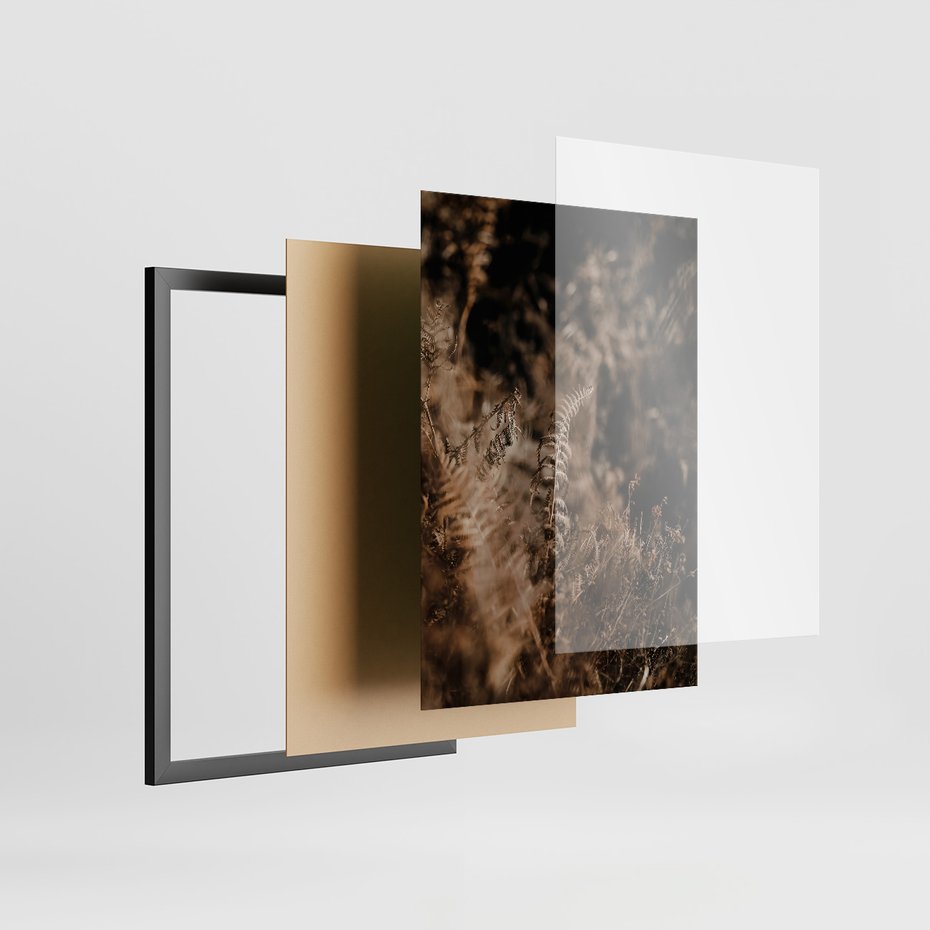 Zestaw obrazy w ramie, plakaty - jesień, liście, natura - rama czarna