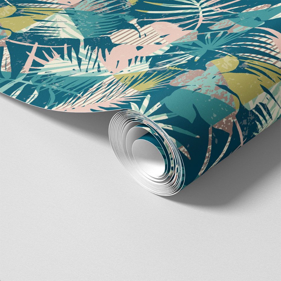 Tapeta - liście, trójkąty, abstrakcja