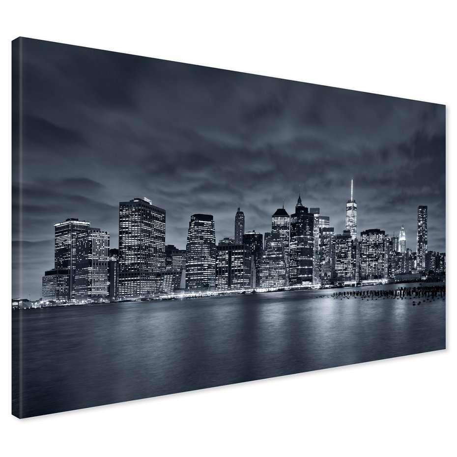 Obraz na płótnie - miasto, noc, woda