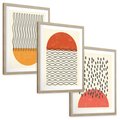 Zestaw obrazy w ramie, plakaty - abstrakcja, minimalizm, wzory - rama drewno