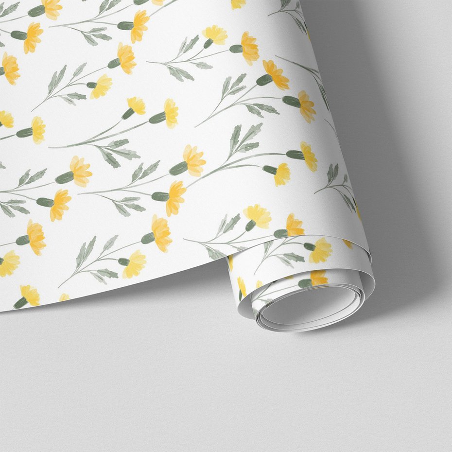 Tapeta - kwiaty, liście, łodygi