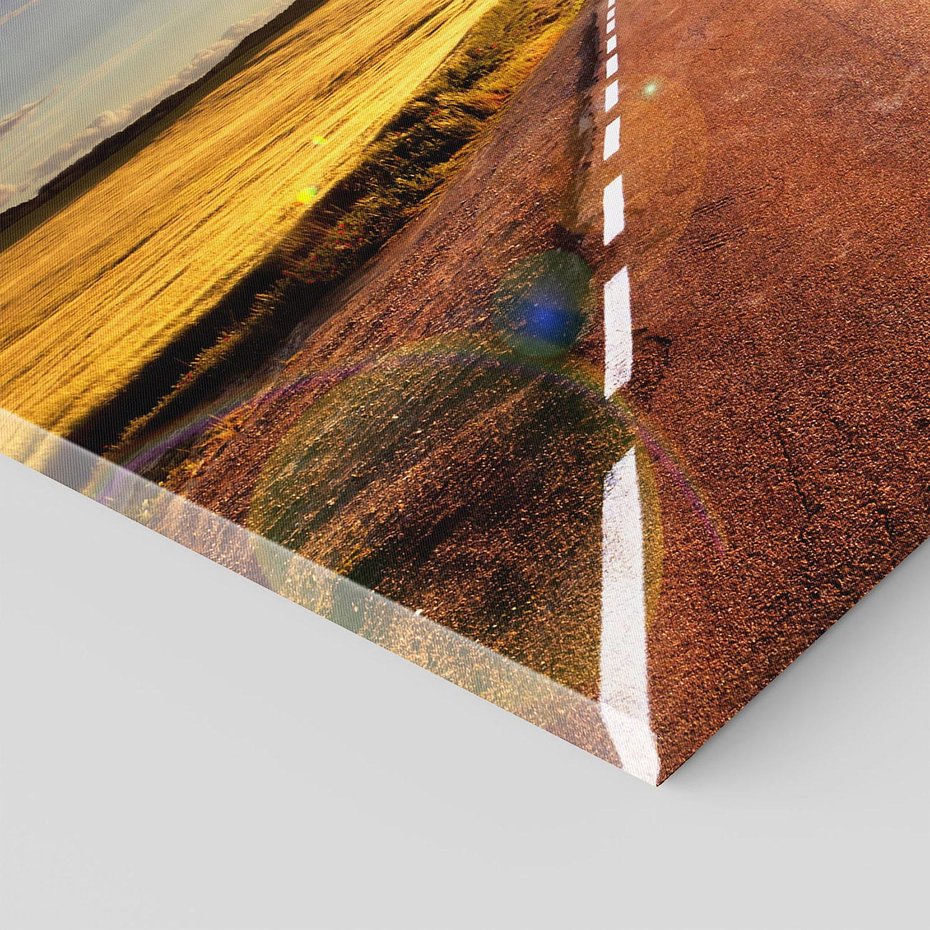 Obraz na płótnie - droga, krajobraz, słońce