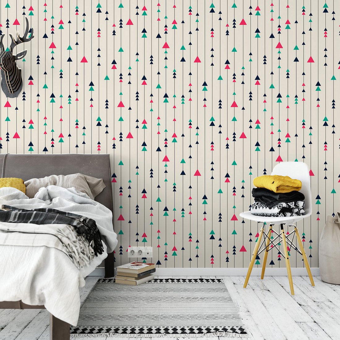 Tapeta - trójkąty, linie, wzór