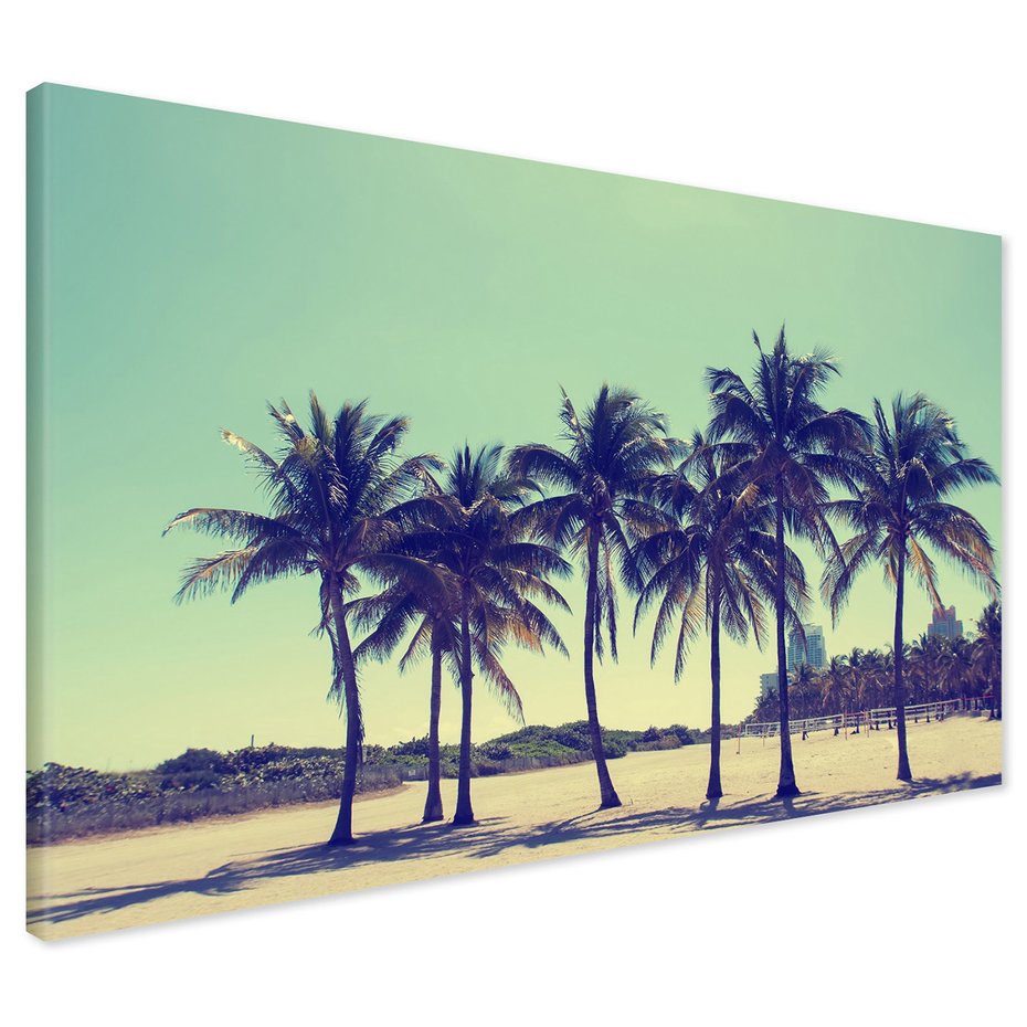 Obraz na płótnie - palmy, plaża, lato