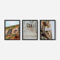 Zestaw obrazy w ramie, plakaty - architektura, budynki, kamień - rama czarna