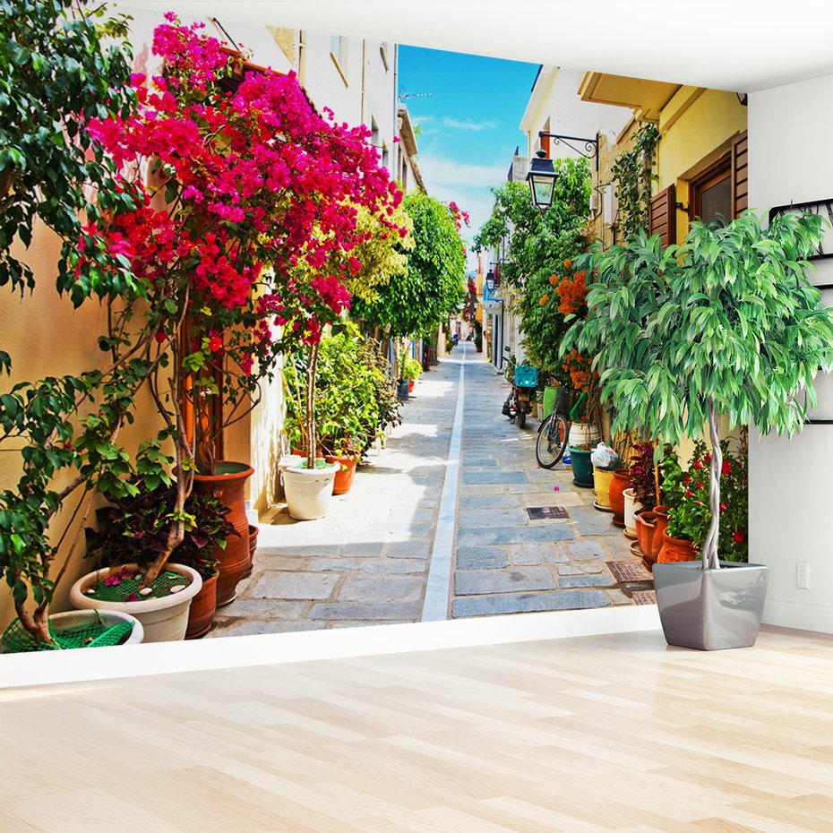 Fototapeta - ulica, kwiaty, miasto