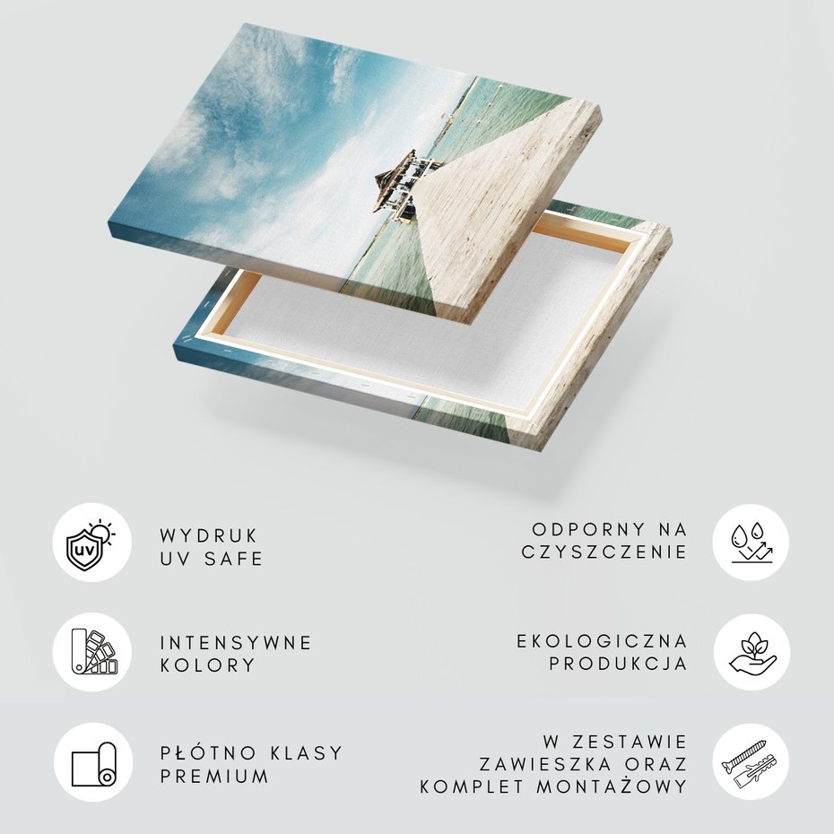 Obraz na płótnie - morze, pomost, altana