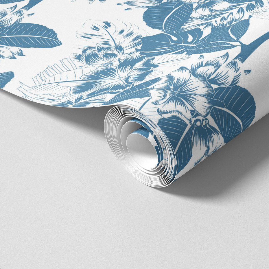 Tapeta - kwiaty, liście, wzór