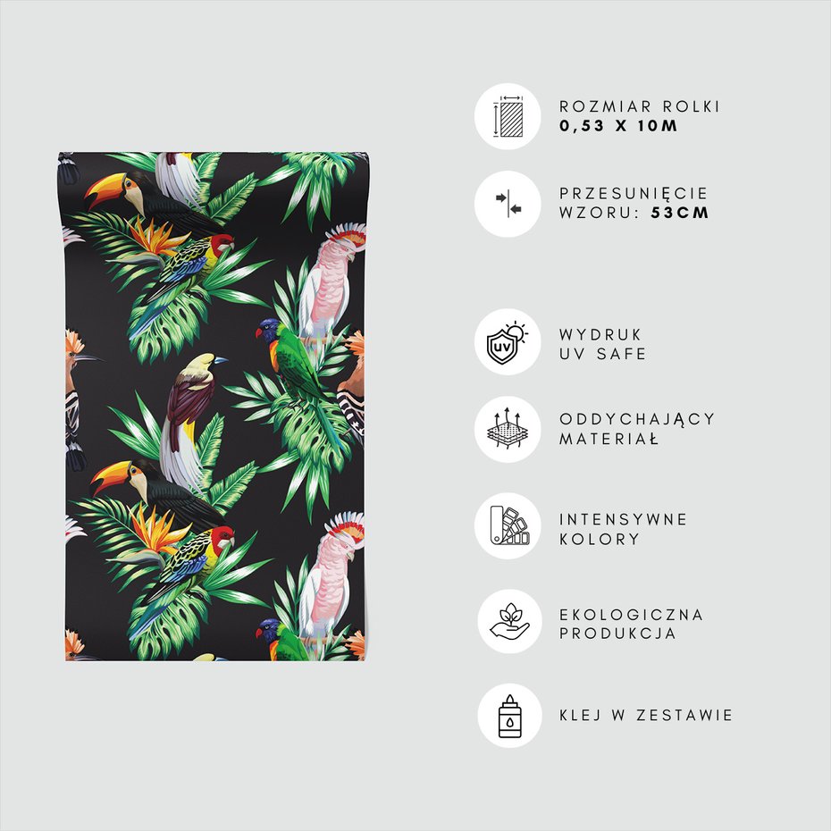 Tapeta - ptaki, liście, tropiki