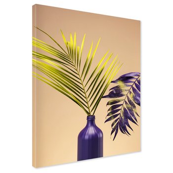 Obraz na płótnie - liście, wazon, abstrakcja