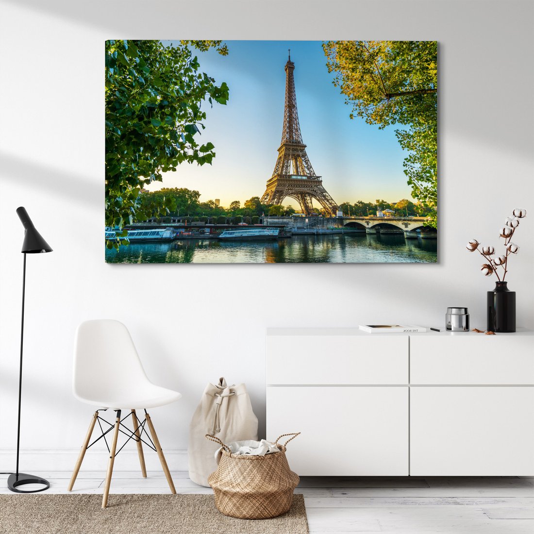 Obraz na płótnie - Paryż, wieża Eiffla, most