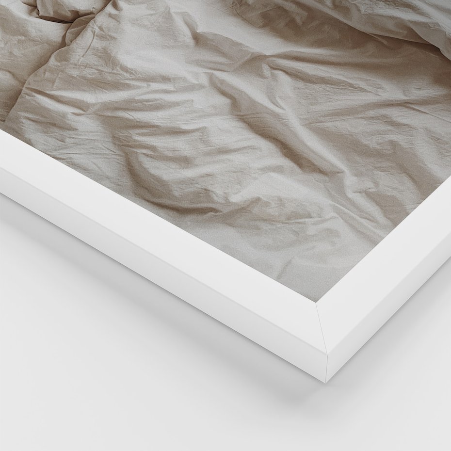 Zestaw obrazy w ramie, plakaty - trawa, beżowy, pismo - rama biała