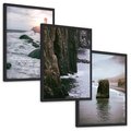 Zestaw obrazy w ramie, plakaty - morze, skały, wybrzeże - rama czarna