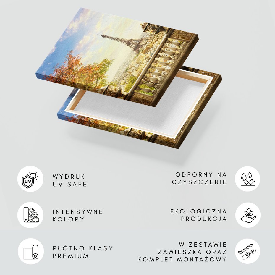 Obraz na płótnie - Paryż, wieża Eiffla, miasto