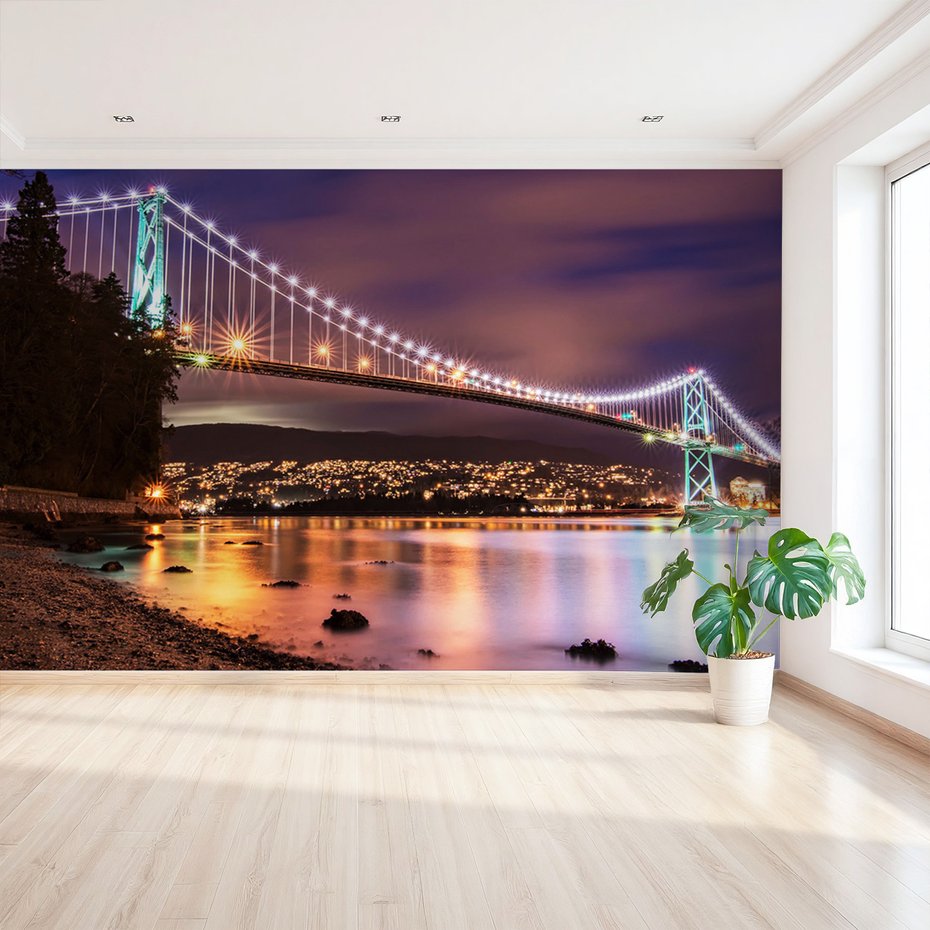 Fototapeta - most, noc, miasto