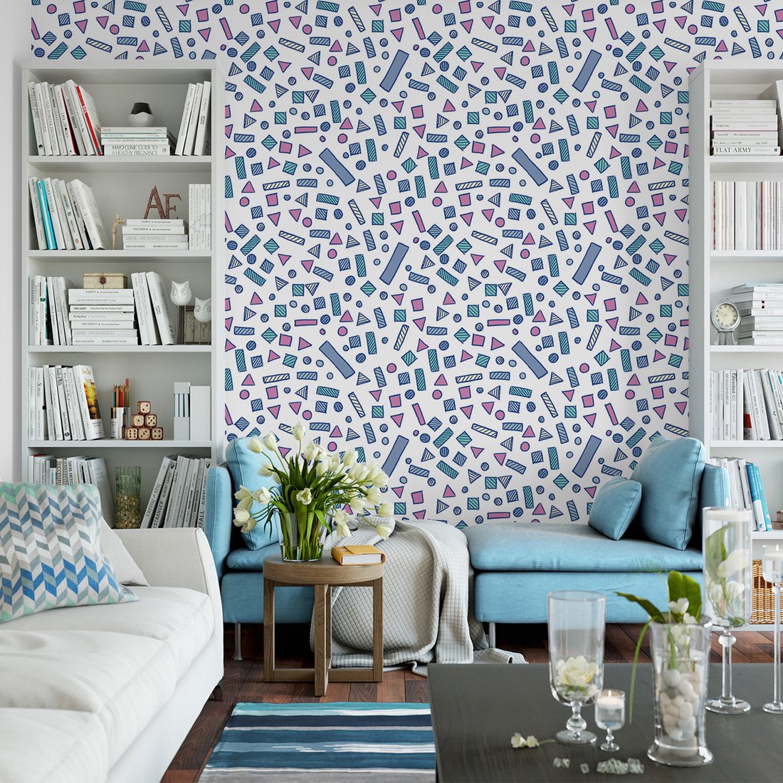 Tapeta - kształty, figury, kreski
