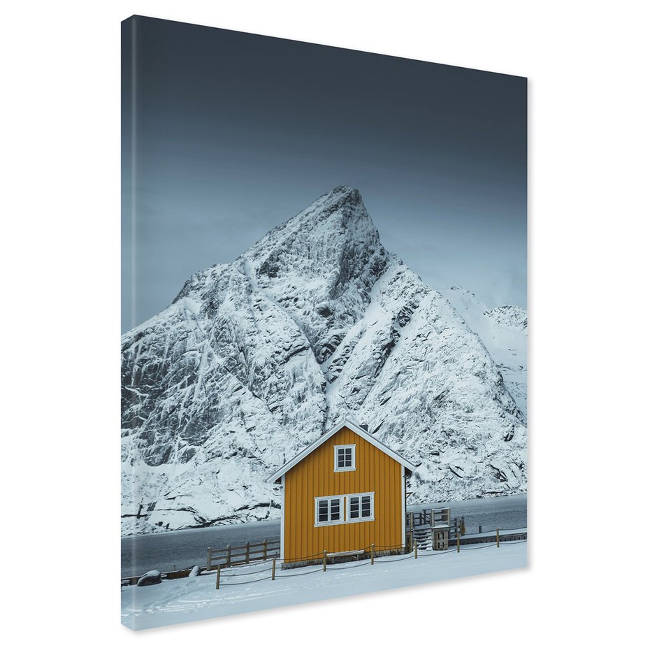 Obraz na płótnie - góry, śnieg, dom