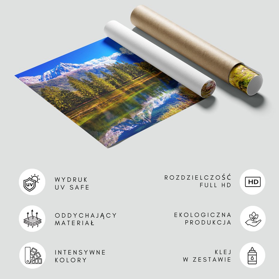 Fototapeta - góry, jezioro, las