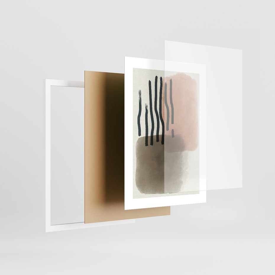 Zestaw obrazy w ramie, plakaty - abstrakcja,pastelowe,wzory - rama biała