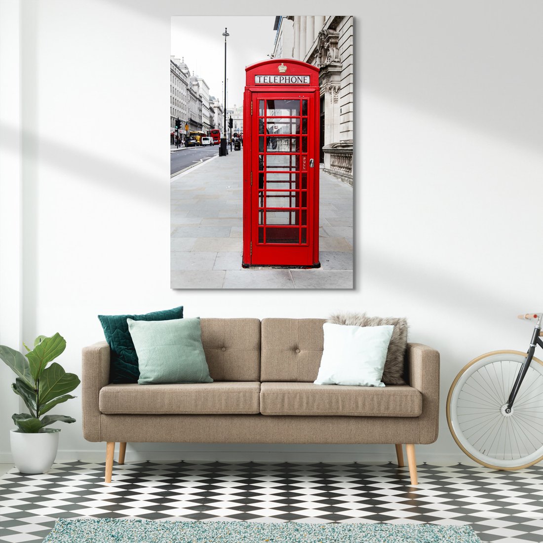 Obraz na płótnie - budka telefoniczna, Londyn, miasto