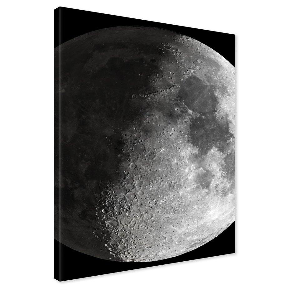 Obraz na płótnie - księżyc, kratery, powierzchnia