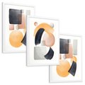 Zestaw obrazy w ramie, plakaty - abstrakcja, geometryczne, kształty - rama biała