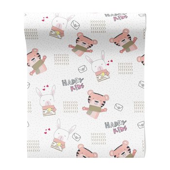 Tapeta - dziecięca, królik, tygrys,