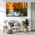 Obraz na płótnie - jesień, wodospad, las