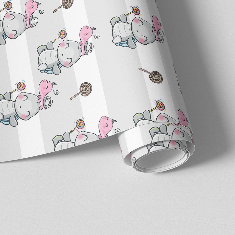 Tapeta - dziecięca, żółw, lizak,