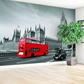 Fototapeta - Londyn, autobus, taksówka