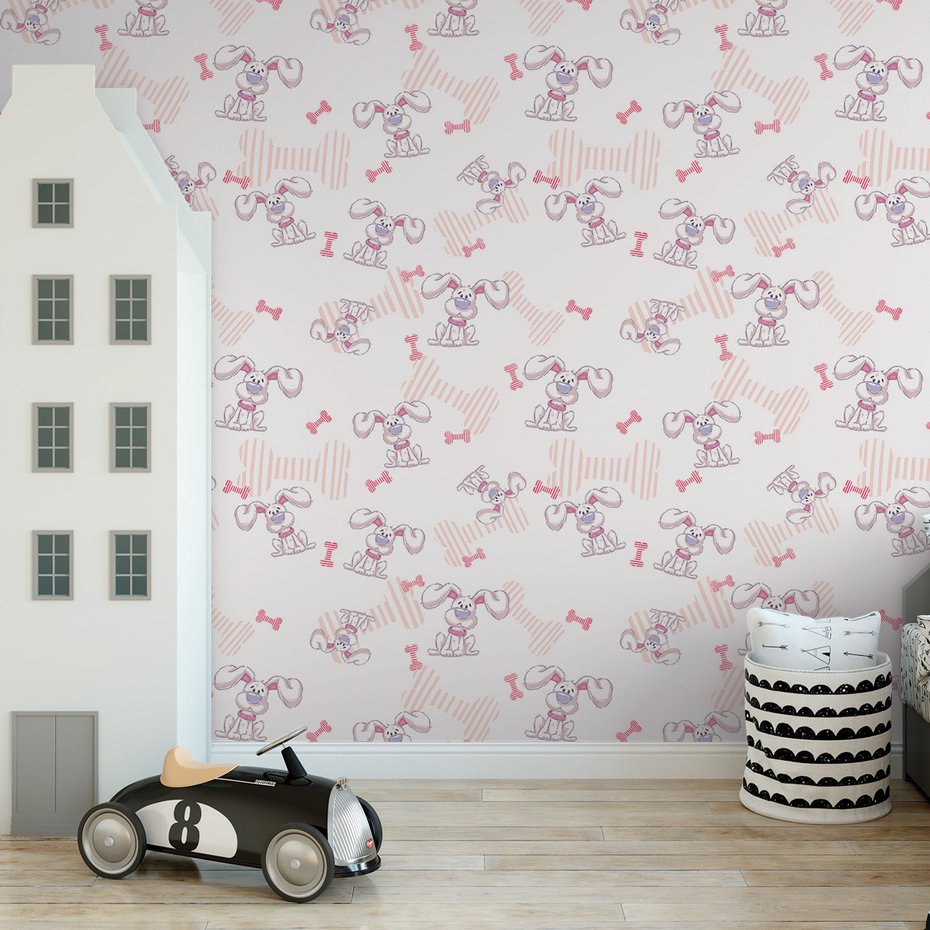 Tapeta - dziecięca, królik, kość,