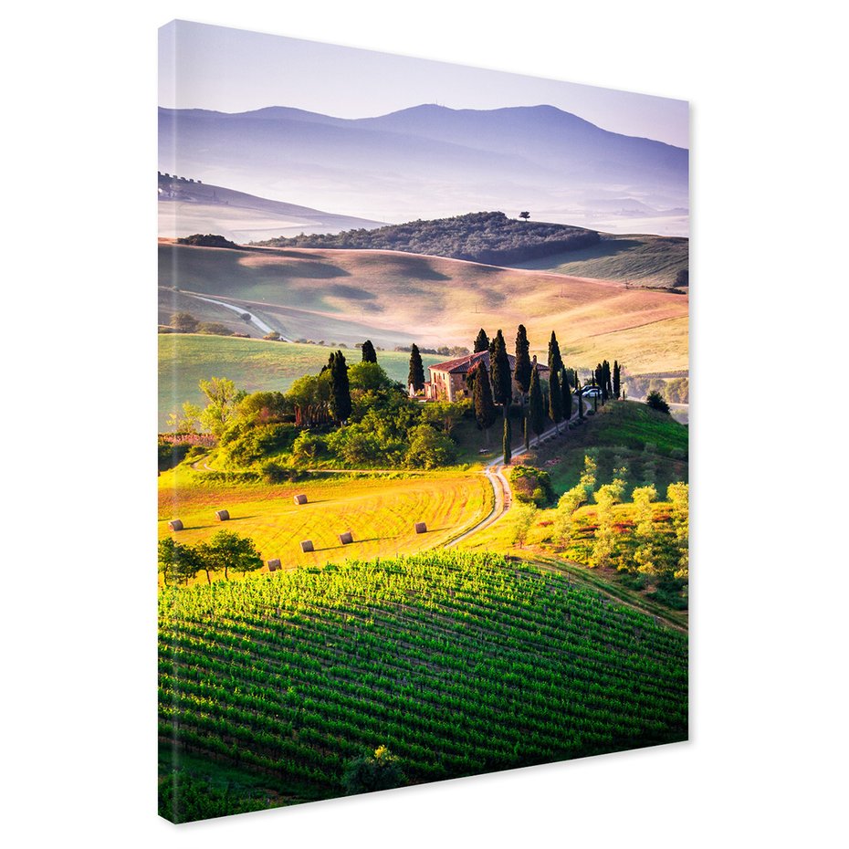 Obraz na płótnie - Toskania, krajobraz, wzgórza