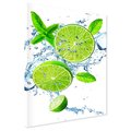 Obraz na płótnie - limonka, mięta, woda