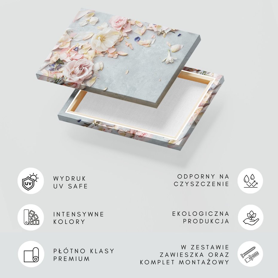 Obraz na płótnie - kwiaty, płatki, pastelowe