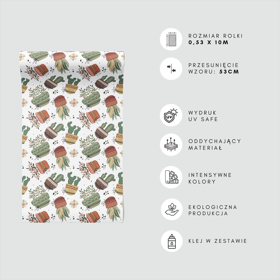 Tapeta - kwiaty, doniczka, kaktus