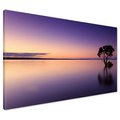 Obraz na płótnie - zachód słońca, woda, drzewo