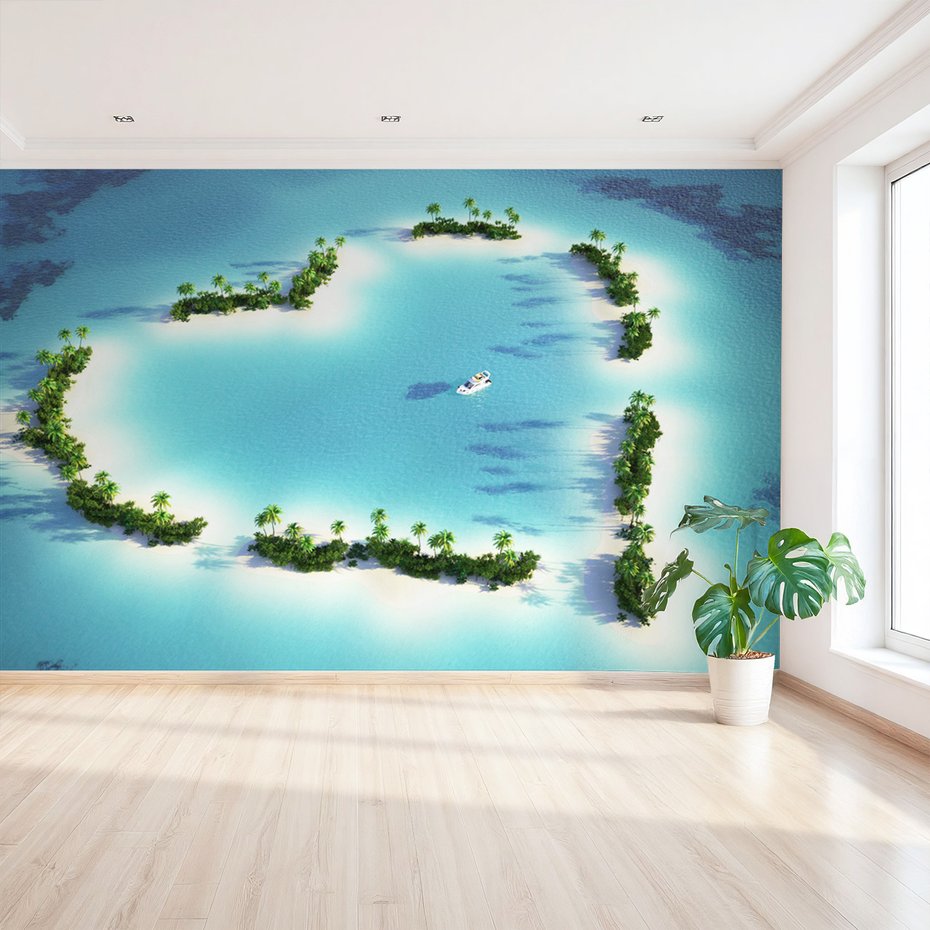 Fototapeta - wyspa, morze, serce