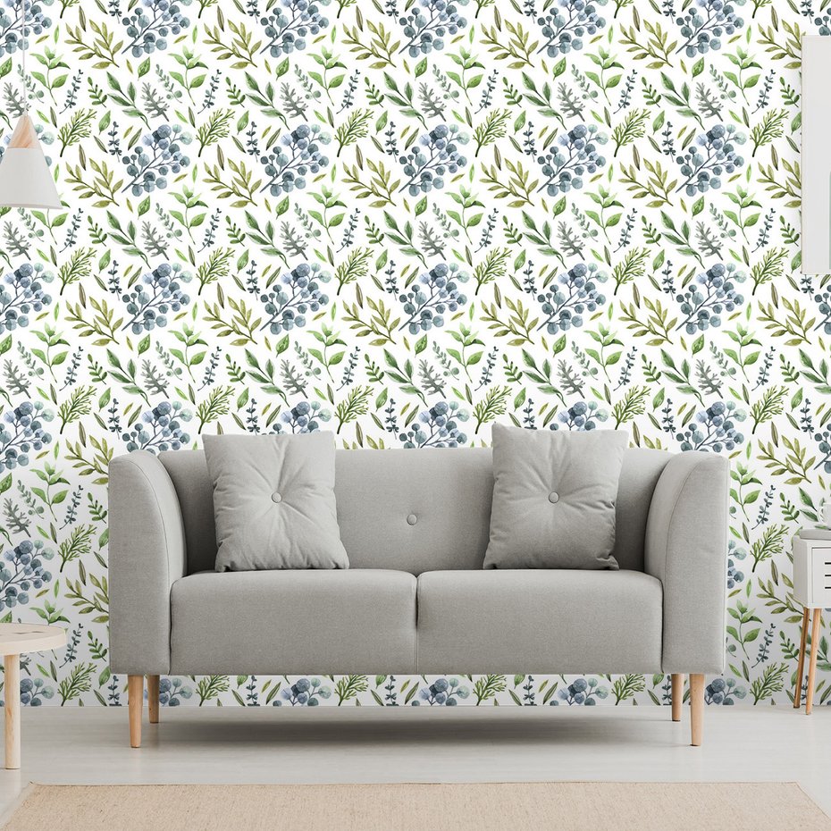 Tapeta - liście, gałązki, jagody