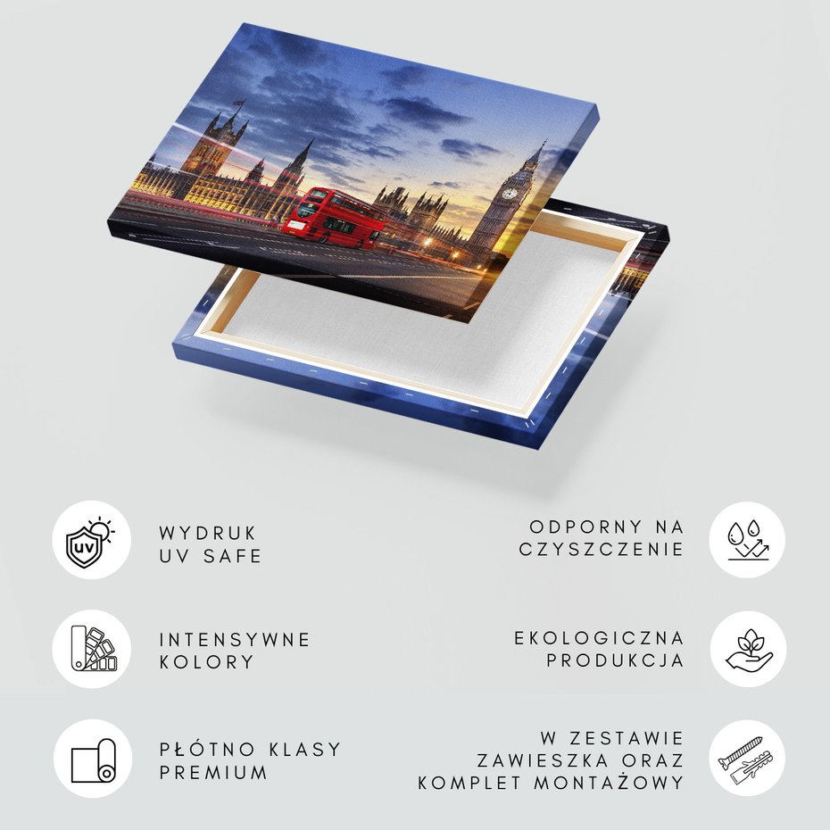 Obraz na płótnie - Londyn, autobus, Big Ben