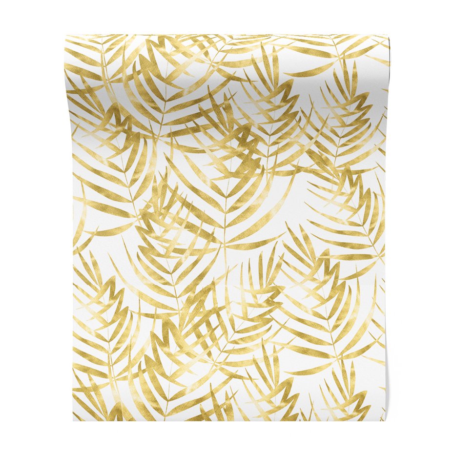 Tapeta - liście, złoto, natura